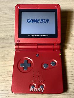 Nintendo Gameboy Advance SP AGS-001 (Red) with Fresh Battery + Charger NO GAME