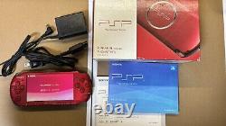 PSP-3000 SONY PSP Playstation Console Only+ Battery/Charger Used Red