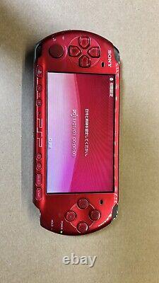 PSP-3000 SONY PSP Playstation Console Only+ Battery/Charger Used Red