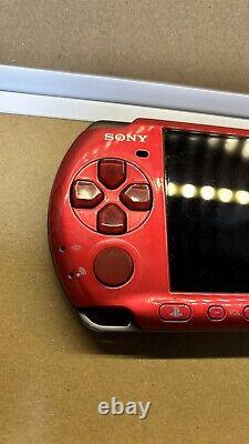 PSP-3000 SONY PSP Playstation Console Only+ Battery/Charger Used Red