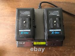 Pro-X XC-2LS Battery Charger And 2 Batteries Arri red Camera Anton Bauer Corex