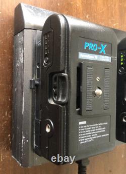 Pro-X XC-2LS Battery Charger And 2 Batteries Arri red Camera Anton Bauer Corex