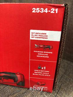 SEALED Milwaukee M12 12V Brushless Pruning Shears KIT w Battery, Charger 2534-21