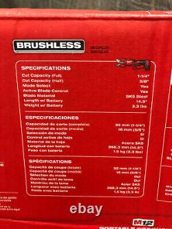 SEALED Milwaukee M12 12V Brushless Pruning Shears KIT w Battery, Charger 2534-21