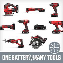 SKIL 20V 7/8-inch Cordless Jigsaw, 2.0Ah Lithium Battery & Charger, Black/Red