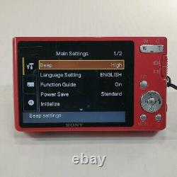 Sony CyberShot DSC-W330 14.1MP Digital Camera Red HTF Battery + Charger & Card