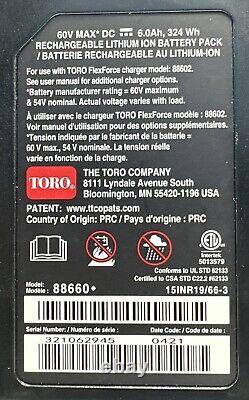 Toro 60V Max 6.0 Ah Lithium Ion Battery L324 With 60V Charger
