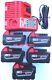 (5) Nouvelles Batteries Milwaukee 18v 48-11-1850 5,0 Ah, (1) Chargeur, M18 18 Volts Rouge