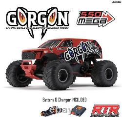 ARRMA ARA3230ST2 1/10 GORGON 4X2 MEGA Monster Truck RTR avec batterie / chargeur rouge