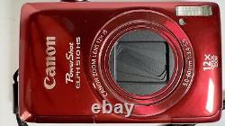 Appareil photo numérique Canon PowerShot ELPH 510 HS 12,1MP Rouge avec NOUVELLE BATTERIE/NOUVEAU CHARGEUR