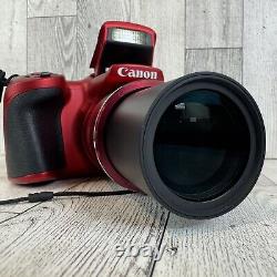 Appareil photo numérique Canon PowerShot SX400 IS 16.0MP rouge avec batterie et chargeur, testé et propre