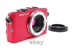 Appareil photo numérique MINT Olympus PEN E-PL6 rouge, boîte, batterie et chargeur en bon état JAPON