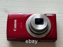 Appareil photo numérique compact Canon IXY 180 rouge avec zoom optique 8x, utilisé avec batterie et chargeur