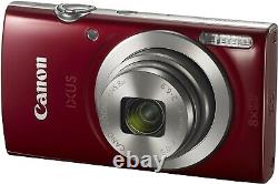 Appareil photo numérique rouge Canon PowerShot IXUS 185 20MP avec chargeur de batterie US