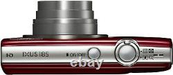 Appareil photo numérique rouge Canon PowerShot IXUS 185 20MP avec chargeur de batterie US