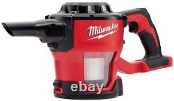 Aspirateur compact sans fil Milwaukee pour poussière de bois et de métal avec chargeur de batterie M18 18 volts