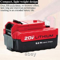 Batterie Li-Ion 20 volts 8,0 Ah pour PORTER CABLE 20V Max PCC680L PCC685L / Chargeur