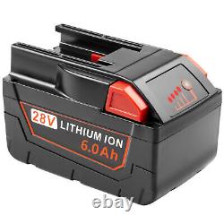 Batterie de remplacement 2Pack 6.0Ah pour MILWAUKEE 28V M28 V28 48-11-2830 48-59-2819