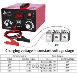 Chargeur de batterie réglable C20 12V 24V 36V 48V Impulsions de batterie haute tension