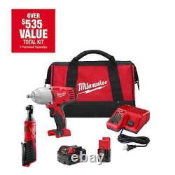 Combinaison de clé à cliquet Milwaukee M18/M12 3/8 + clé à chocs 1/2 2663-22RH? Scellé NEUF