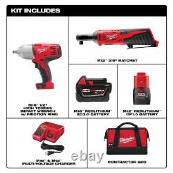 Combinaison de clé à cliquet Milwaukee M18/M12 3/8 + clé à chocs 1/2 2663-22RH? Scellé NEUF