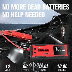 Démarreur de saut de voiture GOOLOO 4000A Chargeur rapide 100W Boîte de saut portable pour batterie 12V US