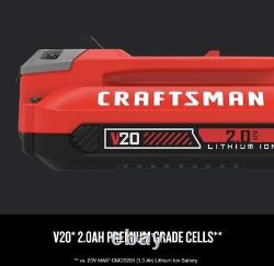 Ensemble de démarrage de batterie et de chargeur CRAFTSMAN V20, 2.0 Ah (CMCB202-2CK)