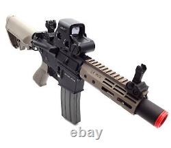 Fusil Airsoft Elite Force M4 CQC avec batterie, chargeur, 500 billes et point rouge en boîte ouverte