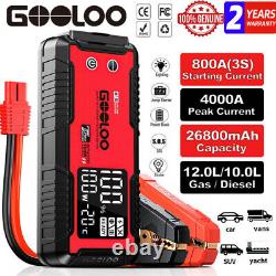 GOOLOO GT4000 Démarreur de Voiture 4000A Chargeur de Batterie Portable à Recharge Rapide 100W