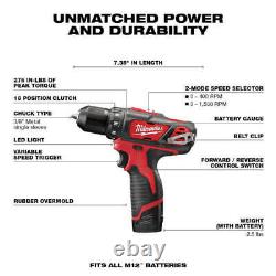 Milwaukee 2497-24B M12 12V Ensemble d'outils combiné sans fil au lithium-ion 4 outils