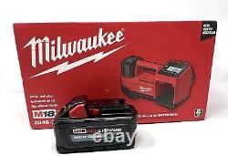 Milwaukee 2848-20 M18 18V Gonfleur de Pneu Compact + Batterie 6.0 H. O. & Kit de Chargeur
