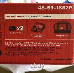 Milwaukee 48-59-1852P M18 2 Batteries XC5 Chargeur de Batterie Sac Kit de Démarrage