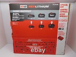 Milwaukee 48-59-1882 M18 Chargeur Rapide à Double Baie et 2 Packs de Batteries M18 XC8.0 8Ah