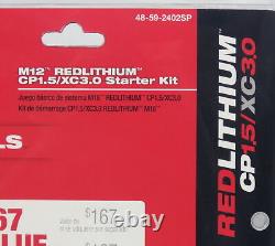 Milwaukee 48-59-2402SP M12 Red Lithium CP1.5/XC3.0 Kit de démarrage avec sac Nouveau