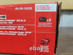 Milwaukee M18 2 Pack XC5.0 Ah Kit de démarrage Batterie Chargeur 48-59-1852B SCELLÉ
