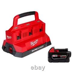 Milwaukee Tool 48-59-1809 M18 Packout Chargeur de batterie rapide à six baies