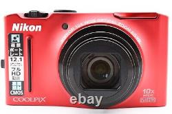 Nikon COOLPIX S8100 Rouge 12,1MP Appareil photo numérique Zoom 10x Ensemble Chargeur de batterie Japon