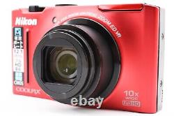 Nikon COOLPIX S8100 Rouge 12,1MP Appareil photo numérique Zoom 10x Ensemble Chargeur de batterie Japon