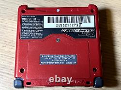 Nintendo Gameboy Advance SP AGS-001 (Rouge) avec batterie neuve + chargeur SANS JEU