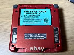 Nintendo Gameboy Advance SP AGS-001 (Rouge) avec batterie neuve + chargeur SANS JEU