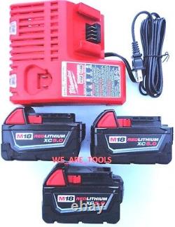 Nouvelles batteries Milwaukee 18V 48-11-1850 5.0 AH, (1) chargeur, M18 18 volts rouge
