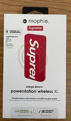 Supreme Mophie 10,000mAH Powerstation Wireless XL Noir ou Rouge SS19